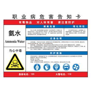 LAB0504 职业病危害告知卡（氨水）