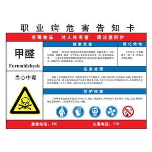 LAB0507 职业病危害告知卡（甲醛）