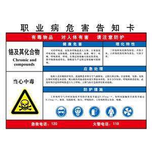 LAB0554 职业病危害告知卡（铬及其化合物）