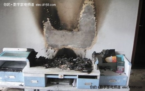 海尔液晶电视爆炸 烧毁民宅 