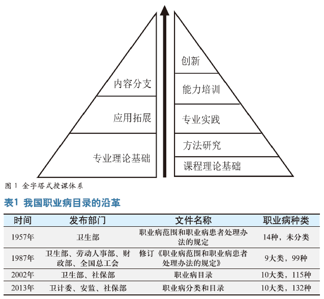 “职业卫生与防护”课程 金字塔式教学模式探索与实践