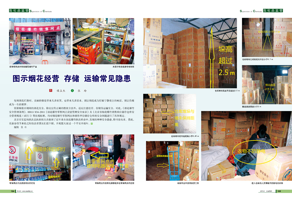 图示烟花经营  存储  运输常见隐患