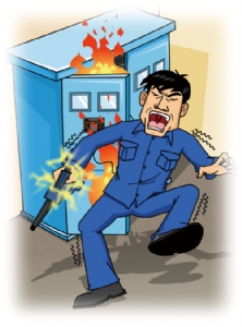 违章私自接线被电弧灼伤